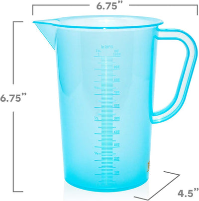 Jarra medidora 1L color azul graduado pack 2
