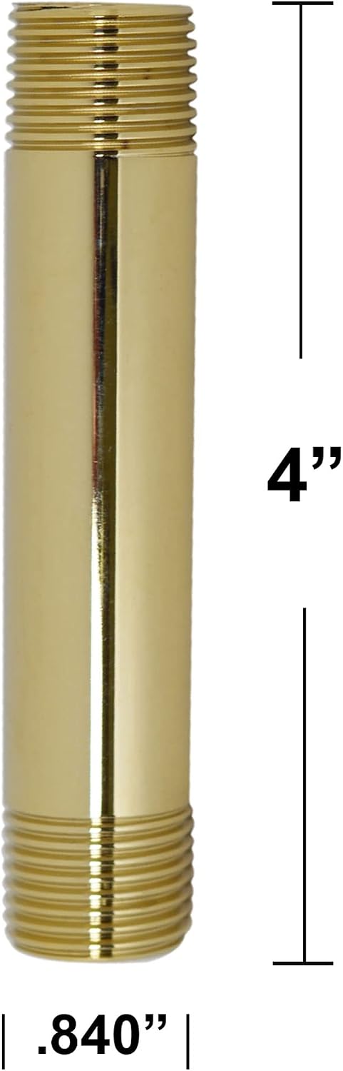 Boquilla tubo latón IPS ½x4 pulg pack 2