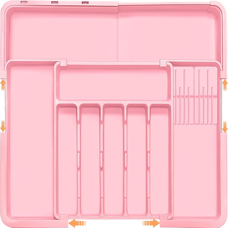 Organiz. cubiertos cajón cocina 22x19pulg con insertos cuchillos