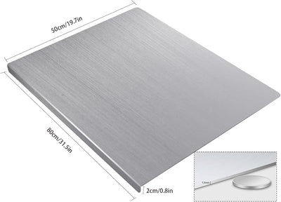 Tabla cortar acero inox grande para cocina y pastelería