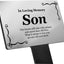 Placa conmemorativa hijo para tumba jardín grabada