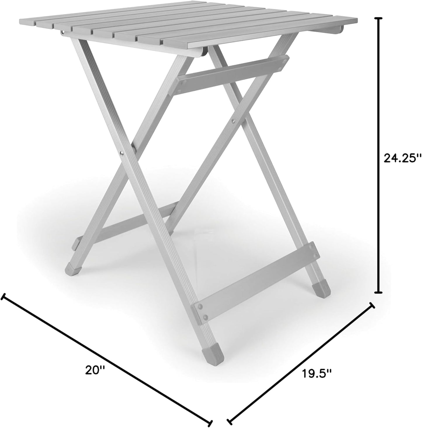 Mesa auxiliar aluminio 19.5x20x24.25" soporta 110lb camping