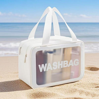 Neceser viaje PVC transparente capacidad grande blanco
