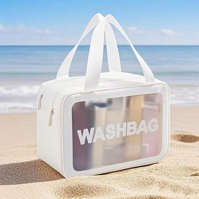 Neceser viaje PVC transparente capacidad grande blanco