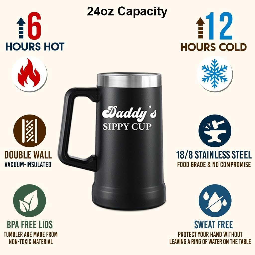 Vaso 24oz regalo primer día del padre para papá y bebé