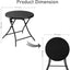 Mesa auxiliar redonda plegable metal negro patio