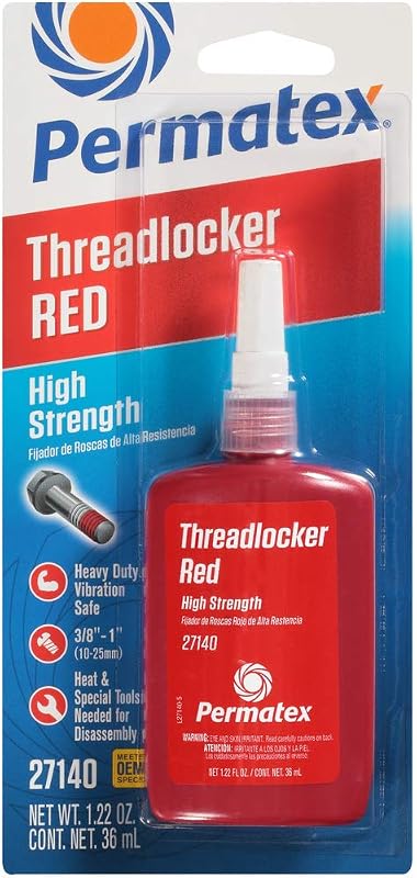 Fijador roscas rojo alta resistencia 90ml pack 6