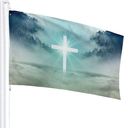 Bandera Fe de Cruz Pascua 3x5pies resistente brisa