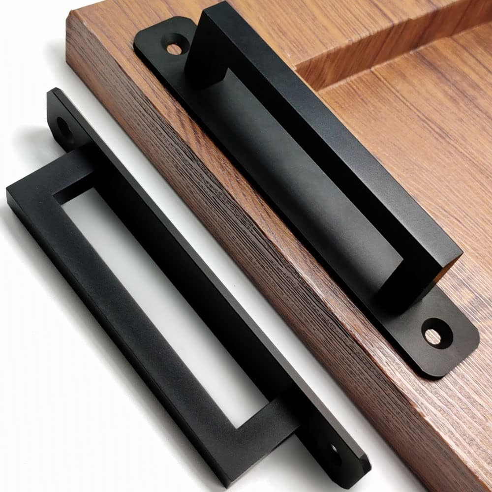12 Tiradores Gabinete Aluminio 5" Negro Mate
