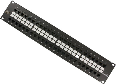 Panel Patch 48 puertos Cat 5E 2RU negro