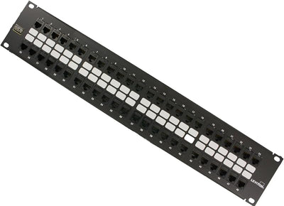 Panel Patch 48 puertos Cat 5E 2RU negro