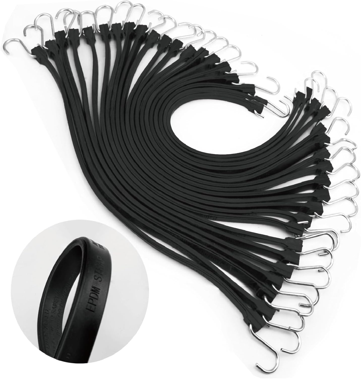 Cuerdas elásticas EPDM con ganchos para motocicleta 30uds