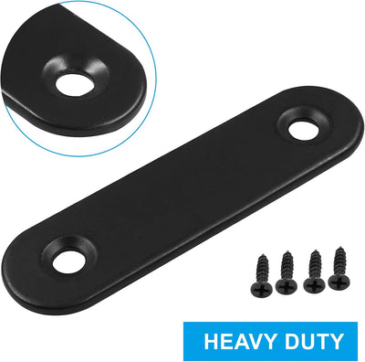 12 Soportes Acero Inox 2.4" Conector Placa Unión Negro