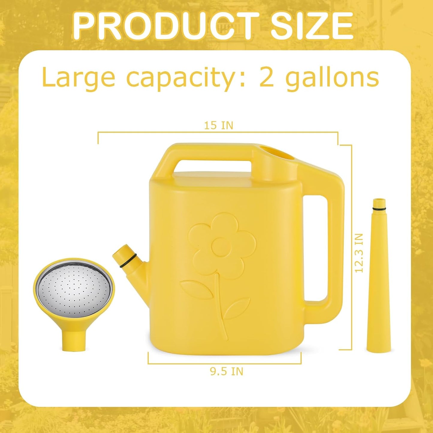 Regadera 2gal para plantas interior y exterior boquilla grande