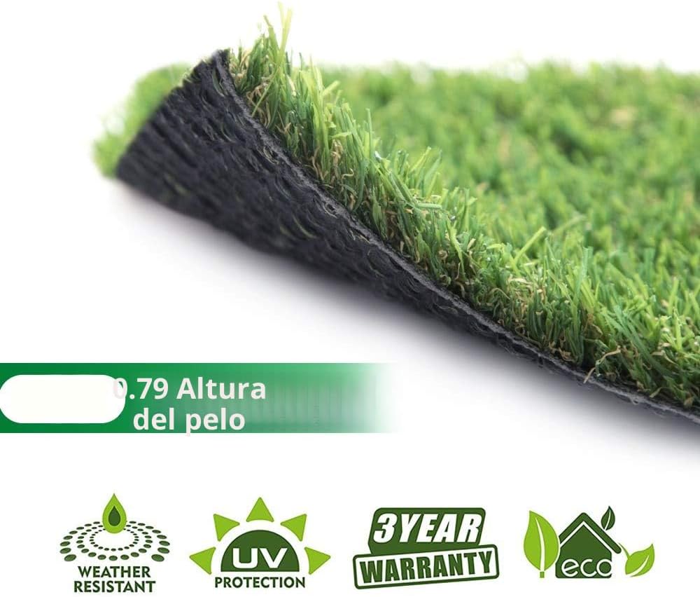 Césped artificial 3x10ft grueso para mascotas