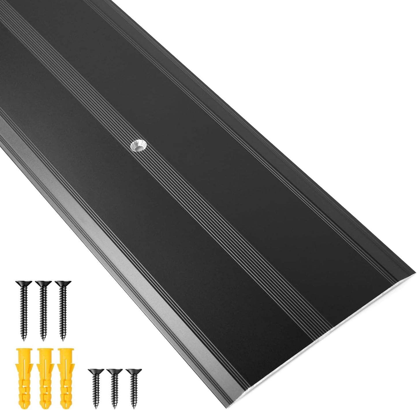 Puerta transición aluminio metal negro 36x4pulg