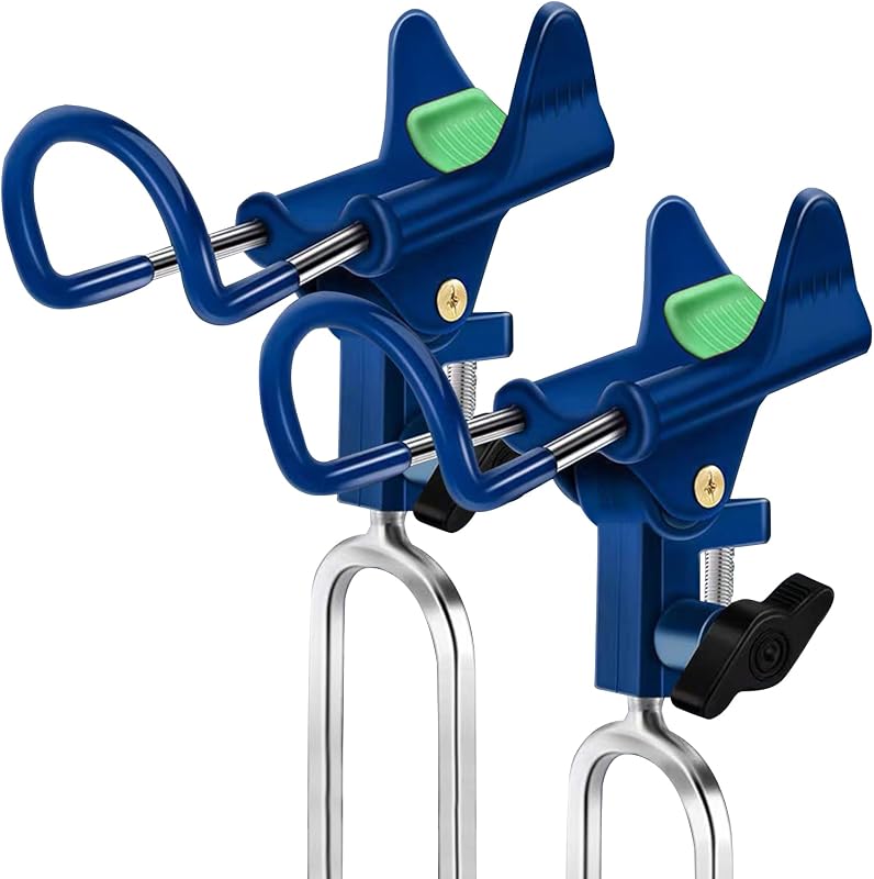 Soportes caña pescar acero inox ajustable 360 grados pack 2