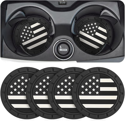 4 Posavasos Auto Bandera EE.UU. 2.75pulg Antideslizante