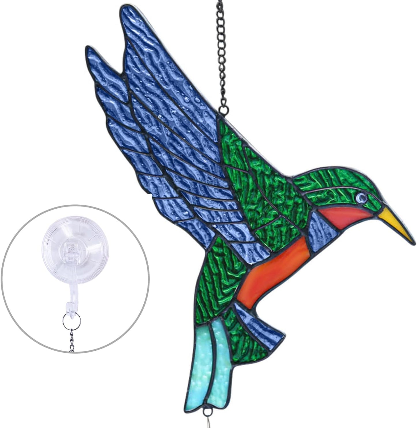 Atrapasoles colgantes vidrieras cristal colibrí decoración