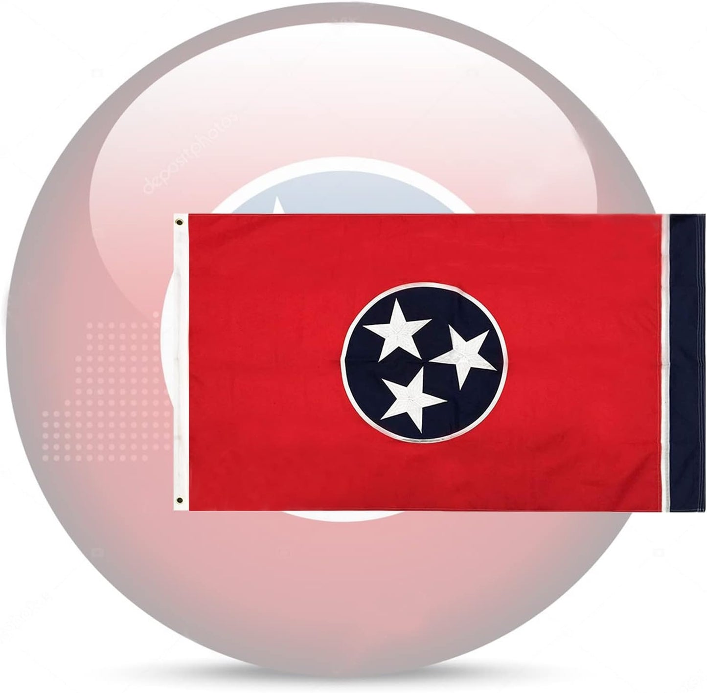 Bandera Tennessee 4x6ft estrella bordada nailon 210D