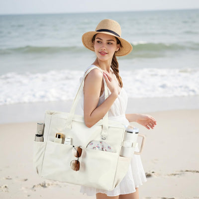 Bolsa playa impermeable mujer extra grande con compartimento húmedo