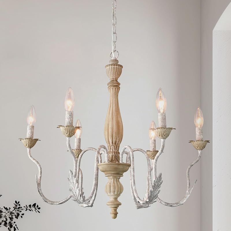 Candelabro de 6 Luces Metal Marrón Antiguo para Comedor