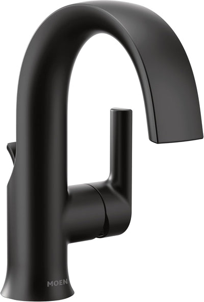 Grifo baño S6910BL negro mate un solo mango flujo laminar