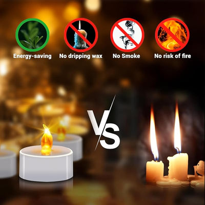 Velas LED sin llama parpadeantes amarillo cálido pack 100