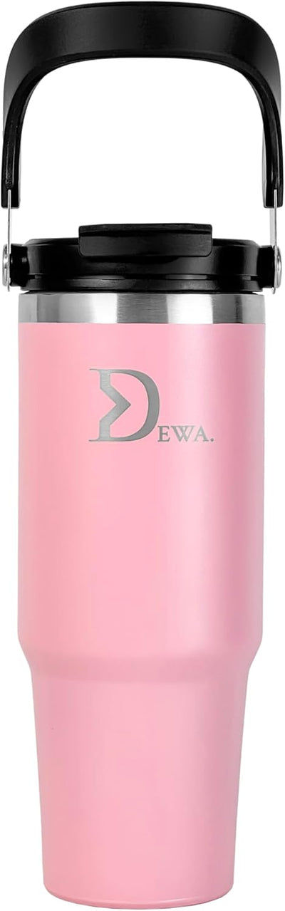 Vaso acero inox 30oz con popote doble aislado