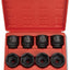 Set llaves impacto 3/4" 8 enchufes SAE acero Cr-Mo