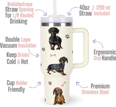 Taza dachshund 40oz con asa regalo mujer cumpleaños navidad