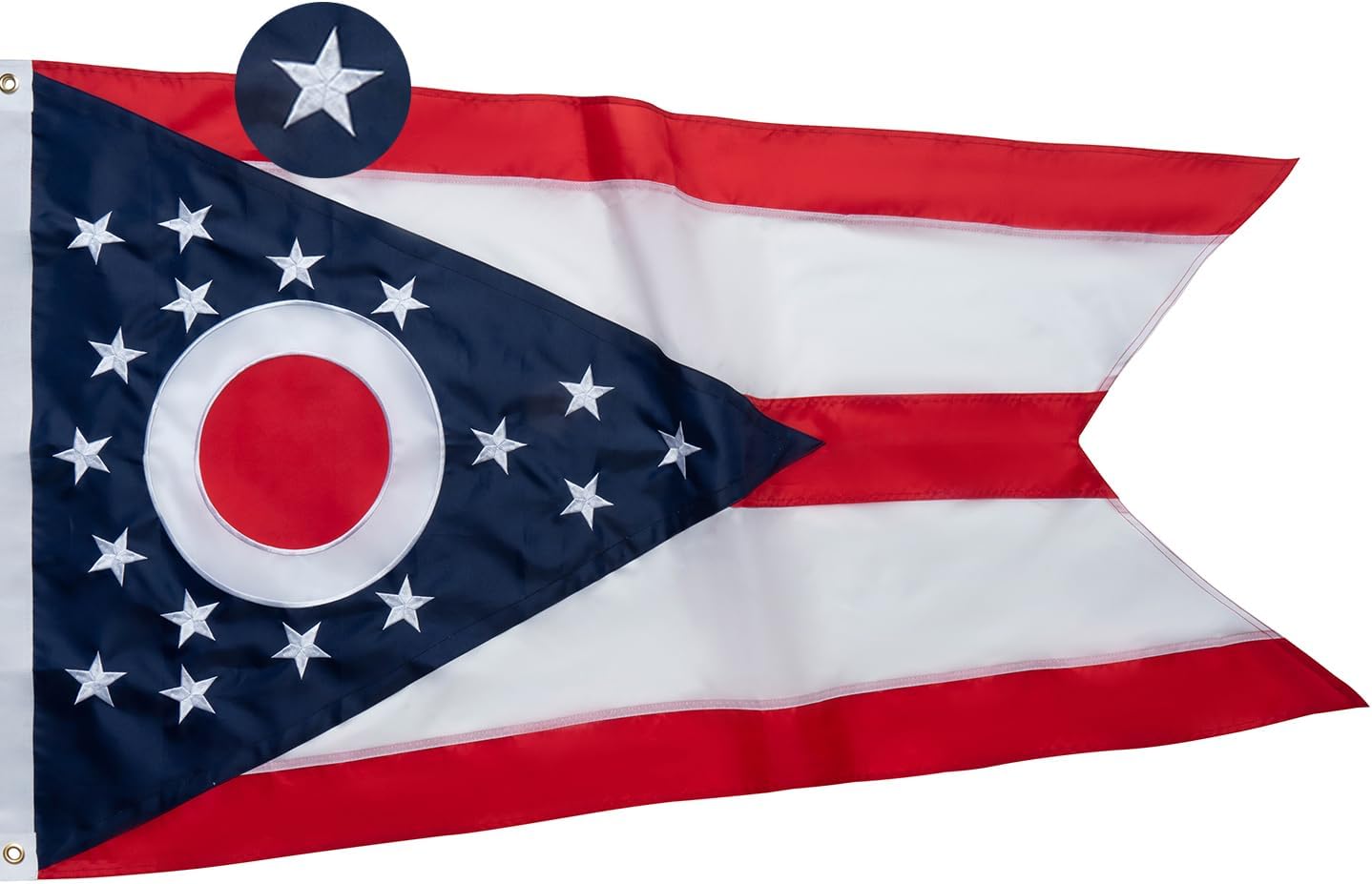 Bandera Ohio 4x6ft resistente con ojales latón