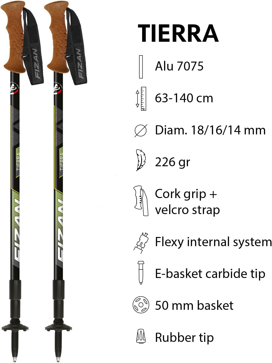 Bastones Trekking Ultralight Ajustables Aluminio Corcho