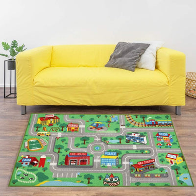 Alfombra mapa ciudad dormitorio sala set 5.2x3.3ft
