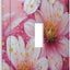 Placa interruptor decorativa con flores rosas y blancas