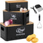 Set 3 latas almacenamiento papas cebolla acero inox