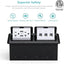 Kit eléctrico caja piso doble USB TR acero inox 20A