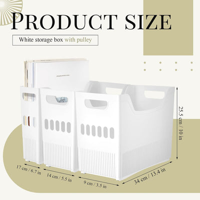 3 Cajas Almacenamiento Plástico 12x12pulg con Ruedas