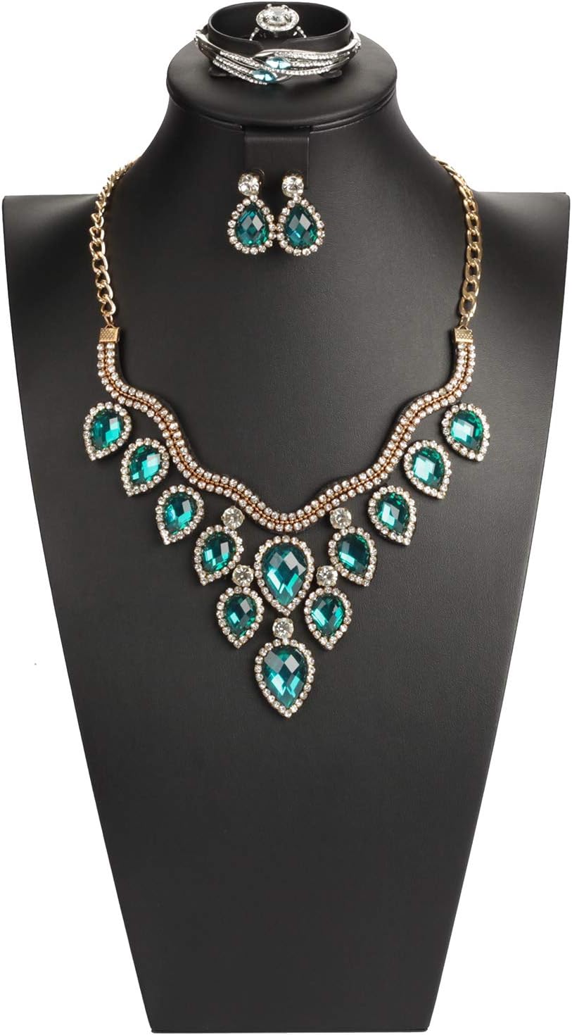 Busto cuero negro para exhibir joyas 16.3"