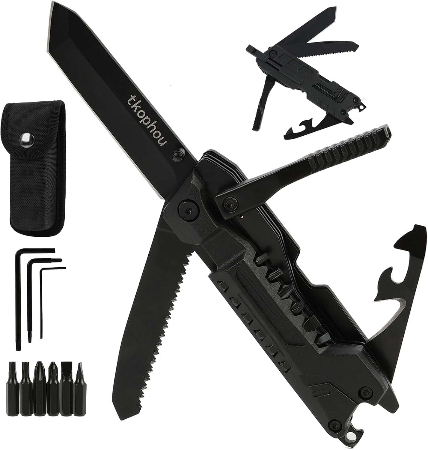 Cuchillo 17en1 plegable para hombres campamento senderismo