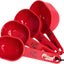 Set 4 Tazas Medidoras Anidadas Rojo