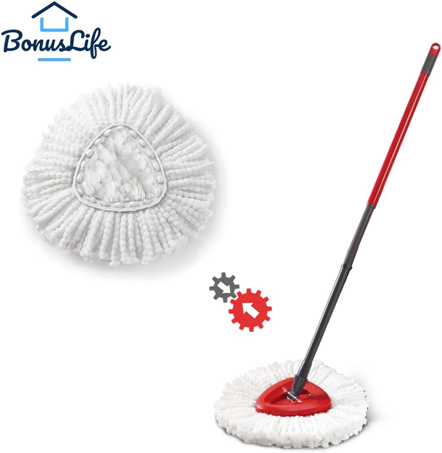 4 Pzas Repuestos Fregona y Base Cabezal Easywring Spin Mop