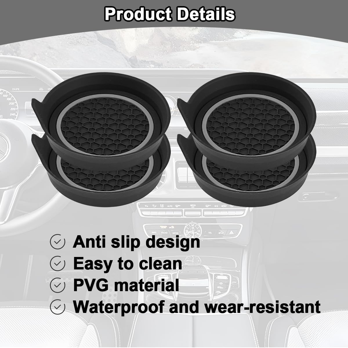 Portavasos auto 4uds antideslizantes impermeables