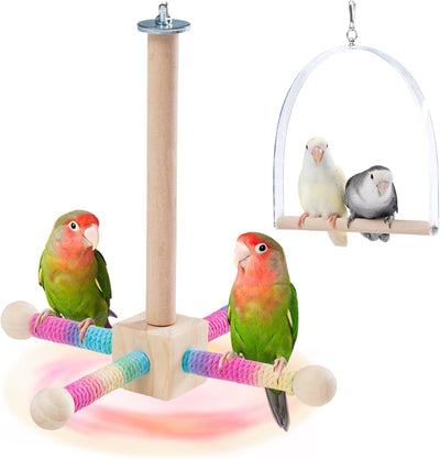 Juguete colgante perca pájaros 9pulg madera loros