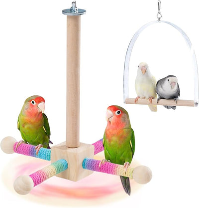 Juguete colgante perca pájaros 9pulg madera loros