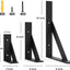 Soportes en L para estantes negros 8x10" 4uds 250lb