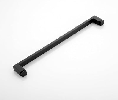 Manija puerta ducha 24" acero inox vidrio negro mate