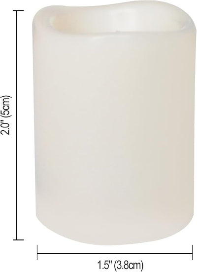12 Velas Votivas LED Parpadeantes Base Blanca Brillo Ámbar