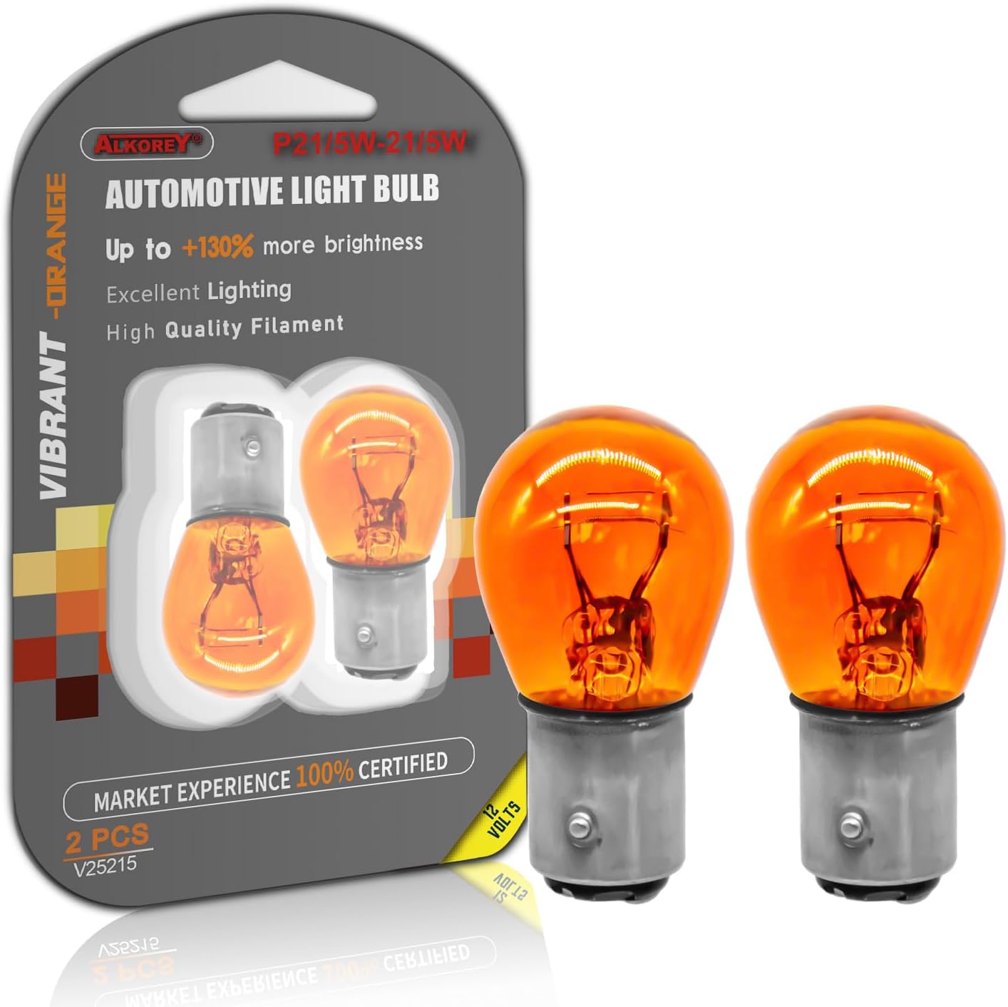 Luz ámbar 2100K 12V Bay15d paquete 2