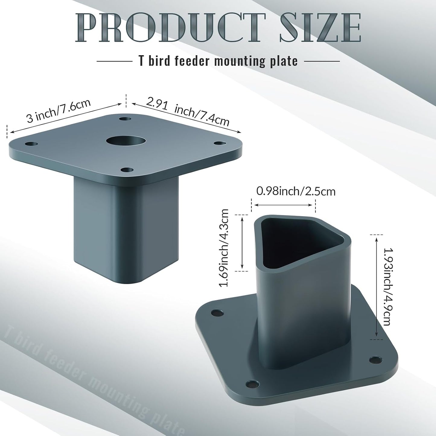2 Placas Montaje T para Bridas Poste Valla 3x3x2.09"